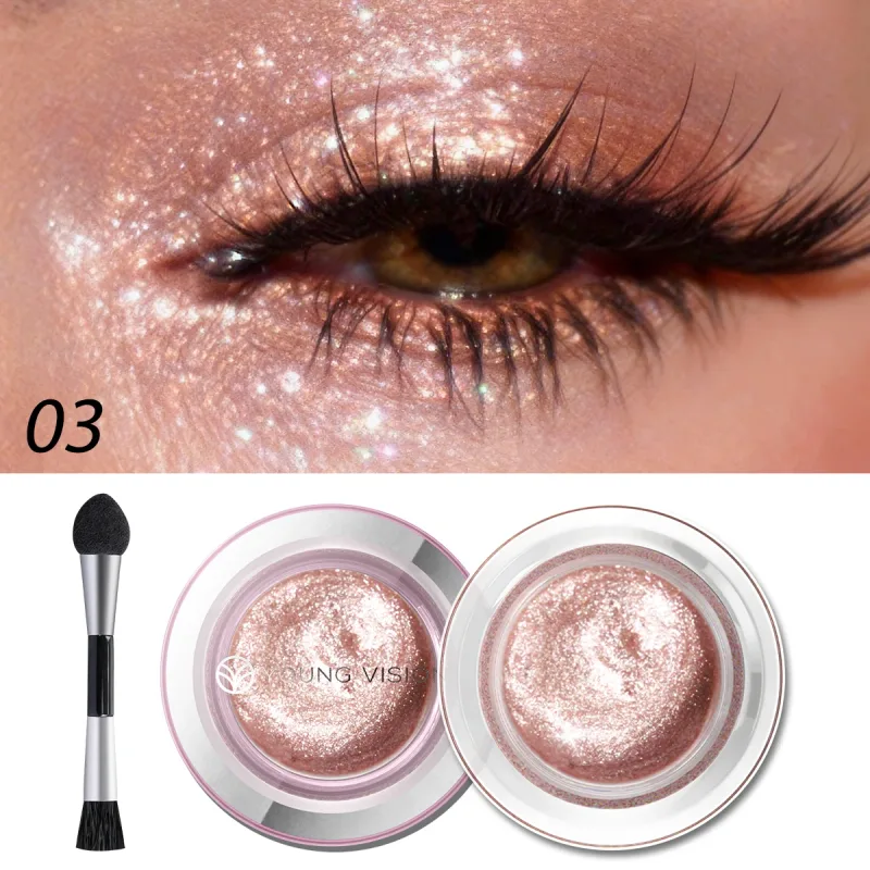 1pcs Highlighter Liquid Eye Shadow Waterproof Non-Greasy Long-Lasting Highlight & Smoky Eye Shadow with Makeup Brush — image 4