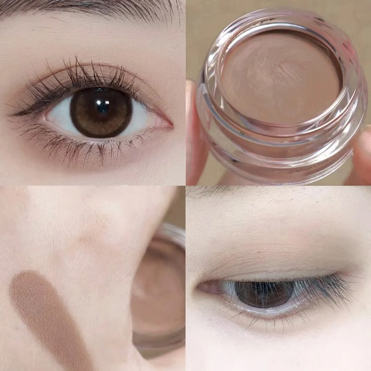 Matte Nude Eyeshadow Cream Waterproof Silky Smooth Eye Shadow Primer Pigment Pink Brown Long Lasting Monochrome Peach Eye Makeup — image 5