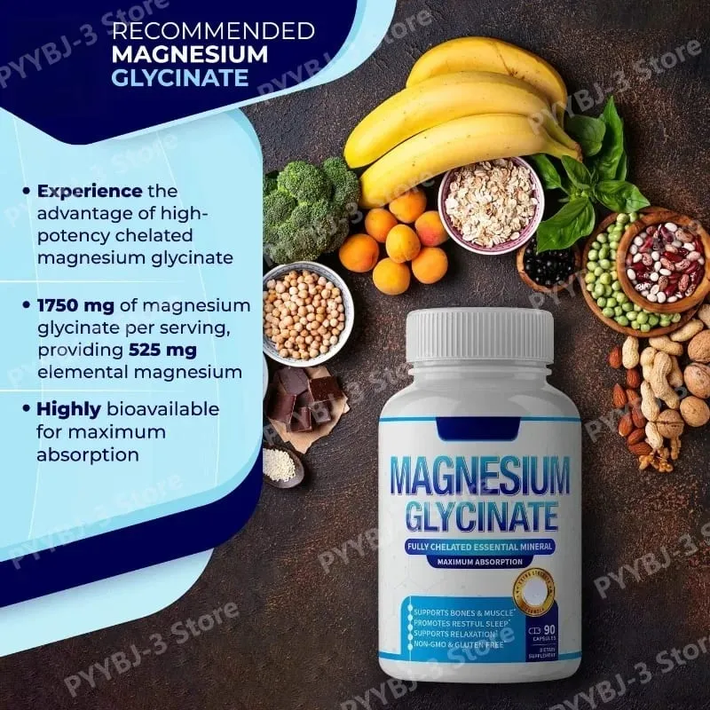 90 Pieces Magnesium Complex Capsule Contain 7 Ingredient – Glycinate Citrate and Malate Etc 1000mg Health Nutrition Support — image 3