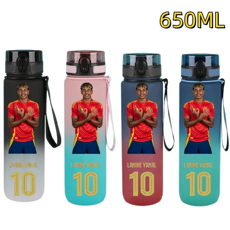 650ml Football Star Water Cup Lamine Yamal Portable Outdoor Large Capacity Sports Fitness Flip Cover Drinking Bottle Fans Gifts — image 9