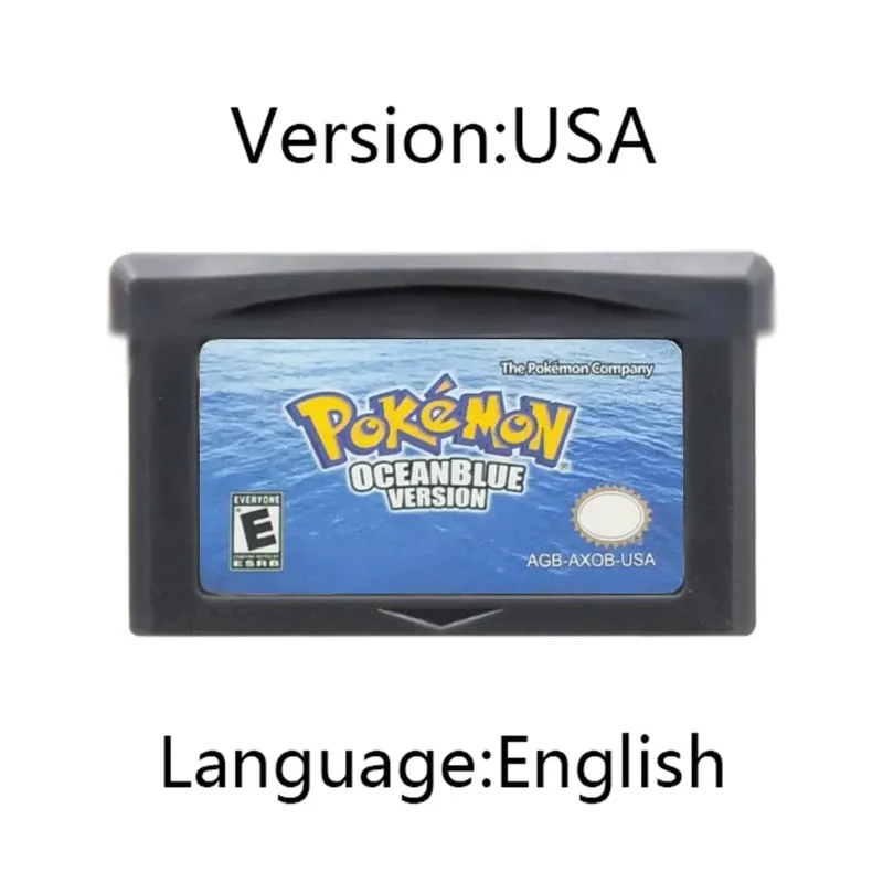 GBA Pokemon Game Cartridge 32-Bit Video Game Console Card AshGray Liquid Crystal Light Platinum Moemon Emerald English Language — image 5