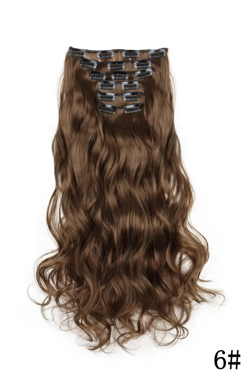 Black Hair Extensions 6pcs/set Women Long Straight Synthetic Full Head Clip 16Clips Ombre Heat Resistant Fiber Hair Kpop Cosplay — image 9