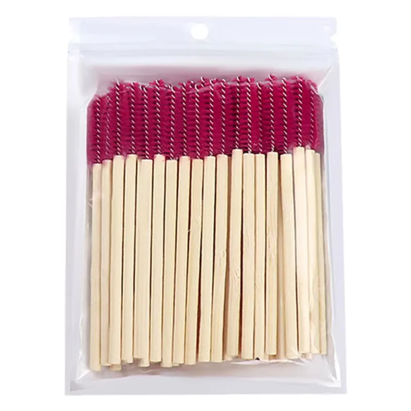50Pcs Bamboo Handle Eyelash Brushes Mascara Wands Applicator Eye Lashes Extension Brush Eyebrow Spoolie Brushes Makeup Tool — image 9