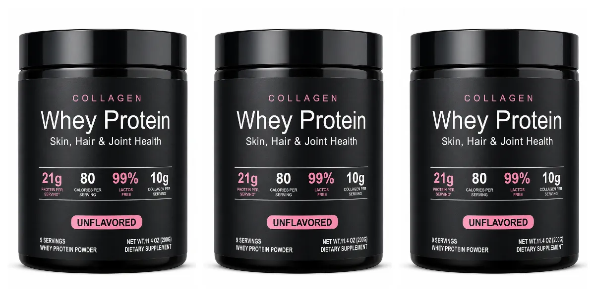 Collagen Whey Protein Powder Unflavored with Whey Isolate Collagen Peptides Vitamin C Daily Nutrition Support 200g — image 9