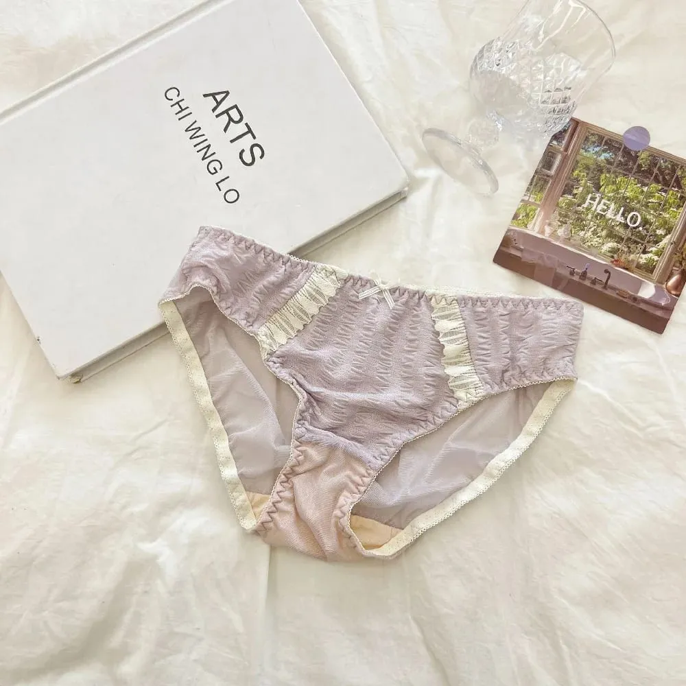 Junge Mädchen Dessous 2026 Neue Kleine Bequeme Dessous Nahtlose Einteiliges Bh Und Panty Sets Spitze Bogen Frau Unterwäsche — image 7