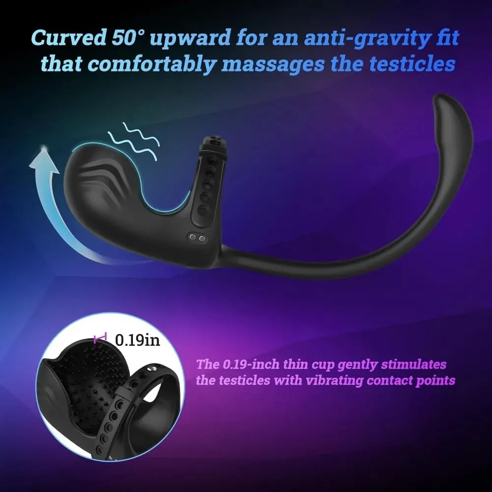 3 ใน 1 Anal Plug Vibrator Testicle Taint Stimulator Vibrating Cock แหวนรีโมทคอนโทรลชายต่อมลูกหมากนวดเพศของเล่นสำหรับคู่ — image 4