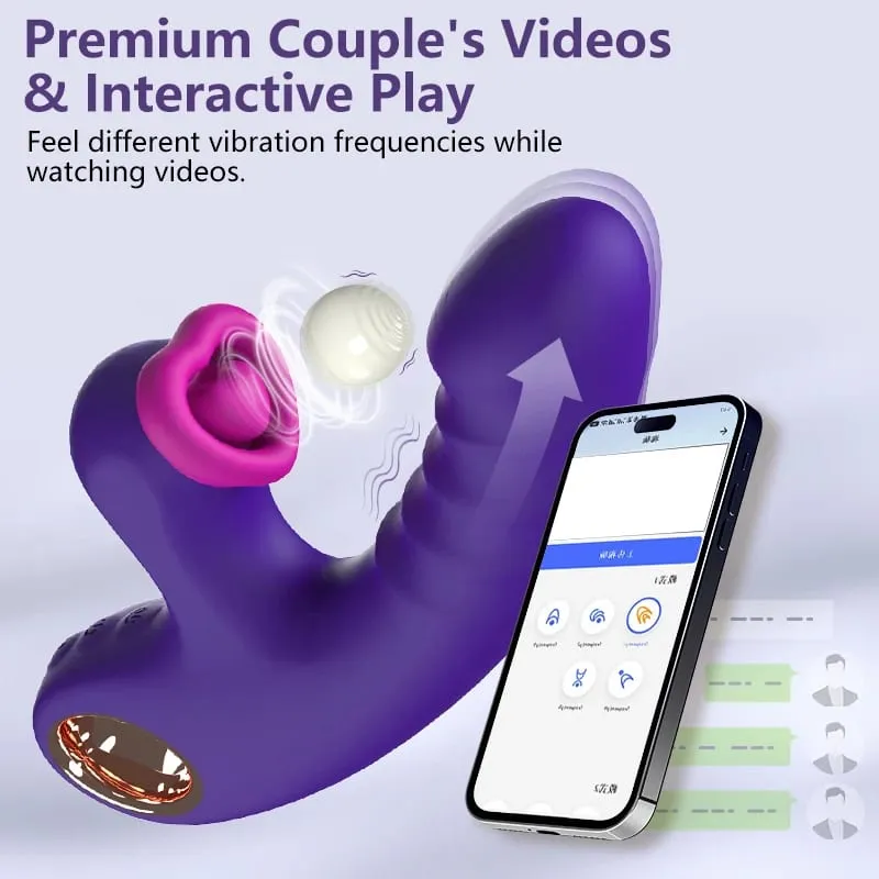 Thrusting Dildo Vibrator Vagina Massager Clitoris Stimulator APP Control 9 Telescopic 9 Flapping Modes 2 in 1 Sex Toys for Women — image 3
