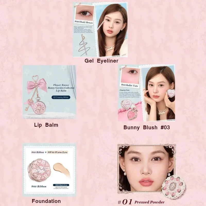 Flower Knows Makeup Kit Fuldt professionelt makeup gavesæt Mermaid Angel Highlight Swan Lipstick 5 dele sæt — image 8
