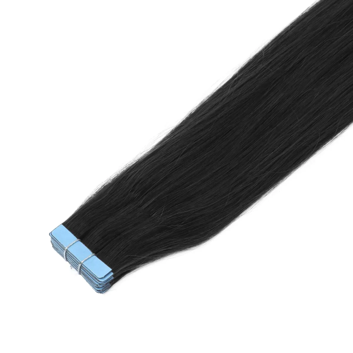 20Pcs/Pack Tape In Human Hair Extensions Suitable for Women with Invisible Adhesive Tape Ins Seamless Straight Hair for Volume & Length