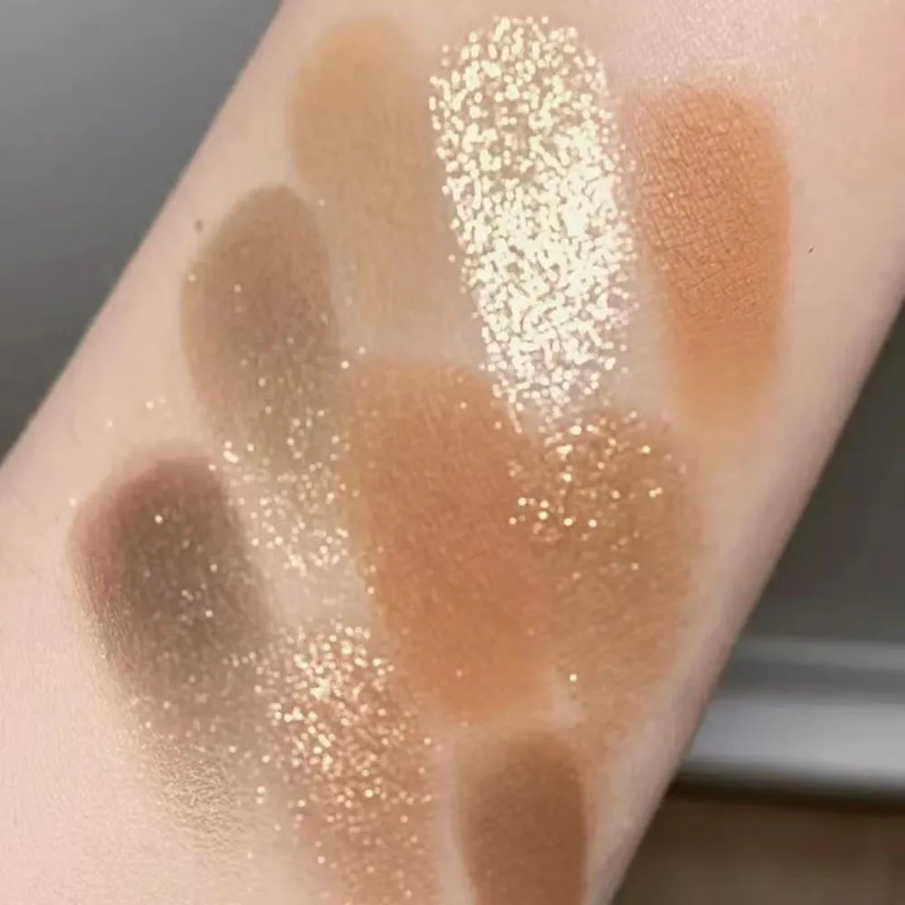 New Nine-color Eyeshadow Palette Butter Orange Brown Pearly Matte Glitter Eyeshadow Shiny Eye Shadow Long-lasting Eye Make Up — image 2