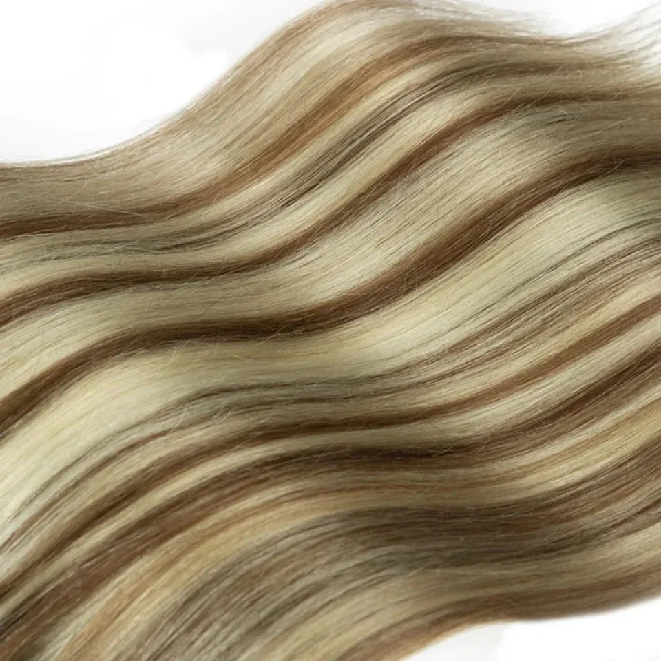 Rebecca Clip In Hair Extensions Human Hair Straight Clip In Blonde P6/613 P8/613 P27/613 P4/27 Color Clip Ins Remy Hair 7Pcs Set — image 7