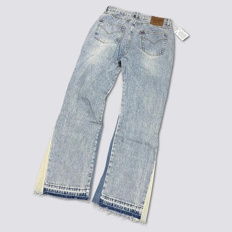 Denim Bell-bottoms Washed And Worn Patchwork Jeans — image 4