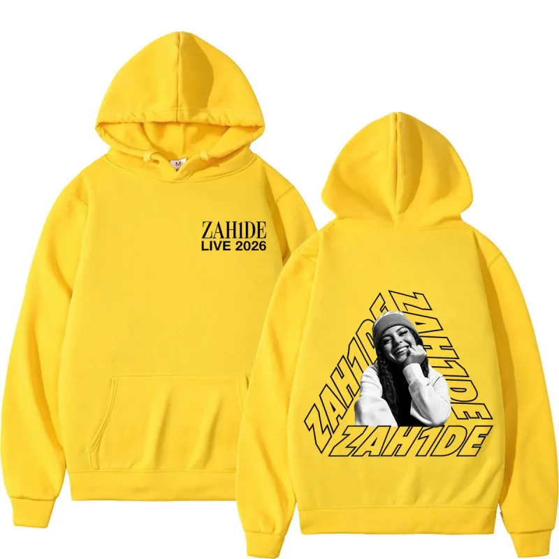 Singer Zahide Tour 2026 Merch Graphic Hoodies Men Women Fashion Autumn and Winter Hip-hop Loose Casual Vintage Sweatshirts Tops — image 9