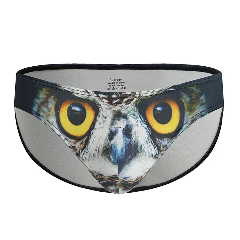 3D Animal Print Men's Briefs High-Quality Breathable Stretch Underwear for Men Slip-On Comfortable Male Panties