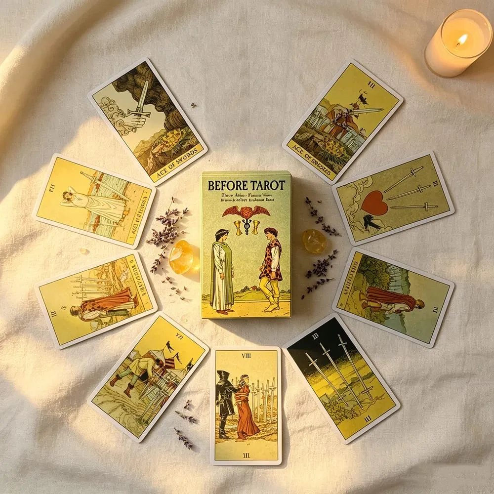 Before Tarot Deck 78 Tarot Cards English Visions Mysterious Divination Board Game Cards Game Spiritual Supplies for Tarot Lovers — image 3