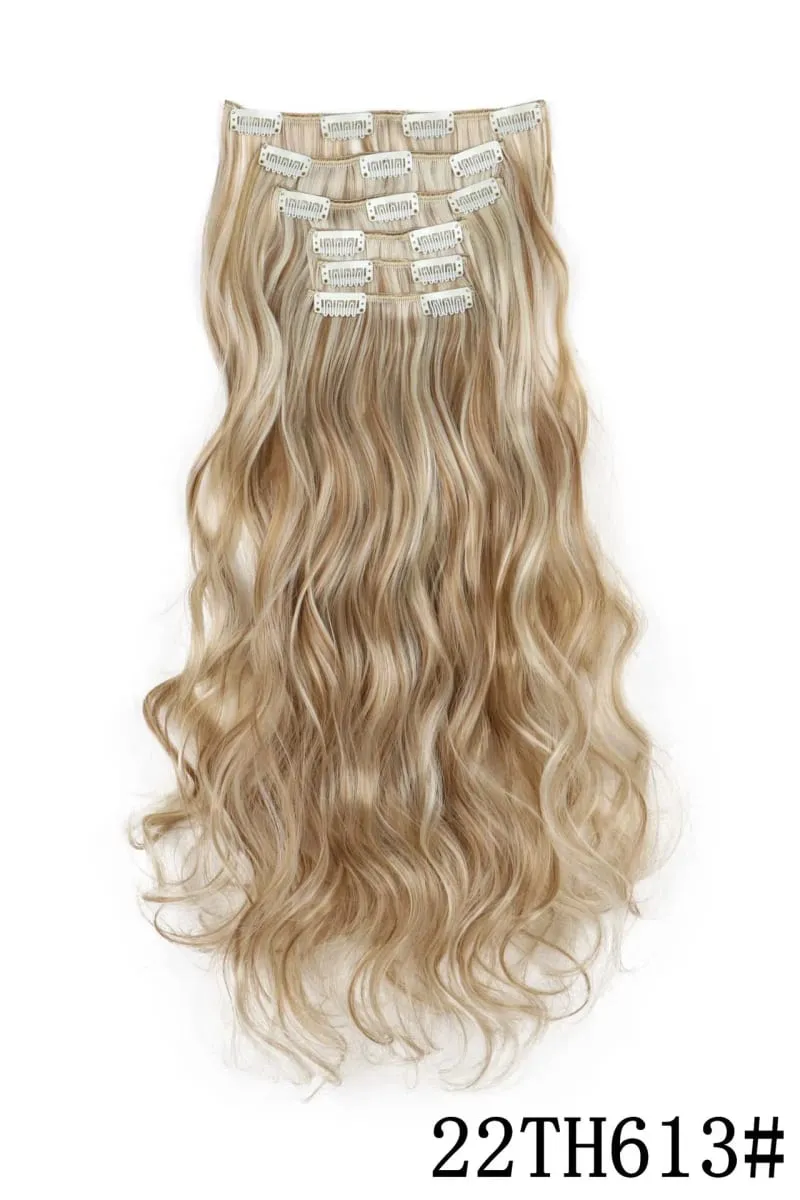 Black Hair Extensions 6pcs/set Women Long Straight Synthetic Full Head Clip 16Clips Ombre Heat Resistant Fiber Hair Kpop Cosplay — image 16