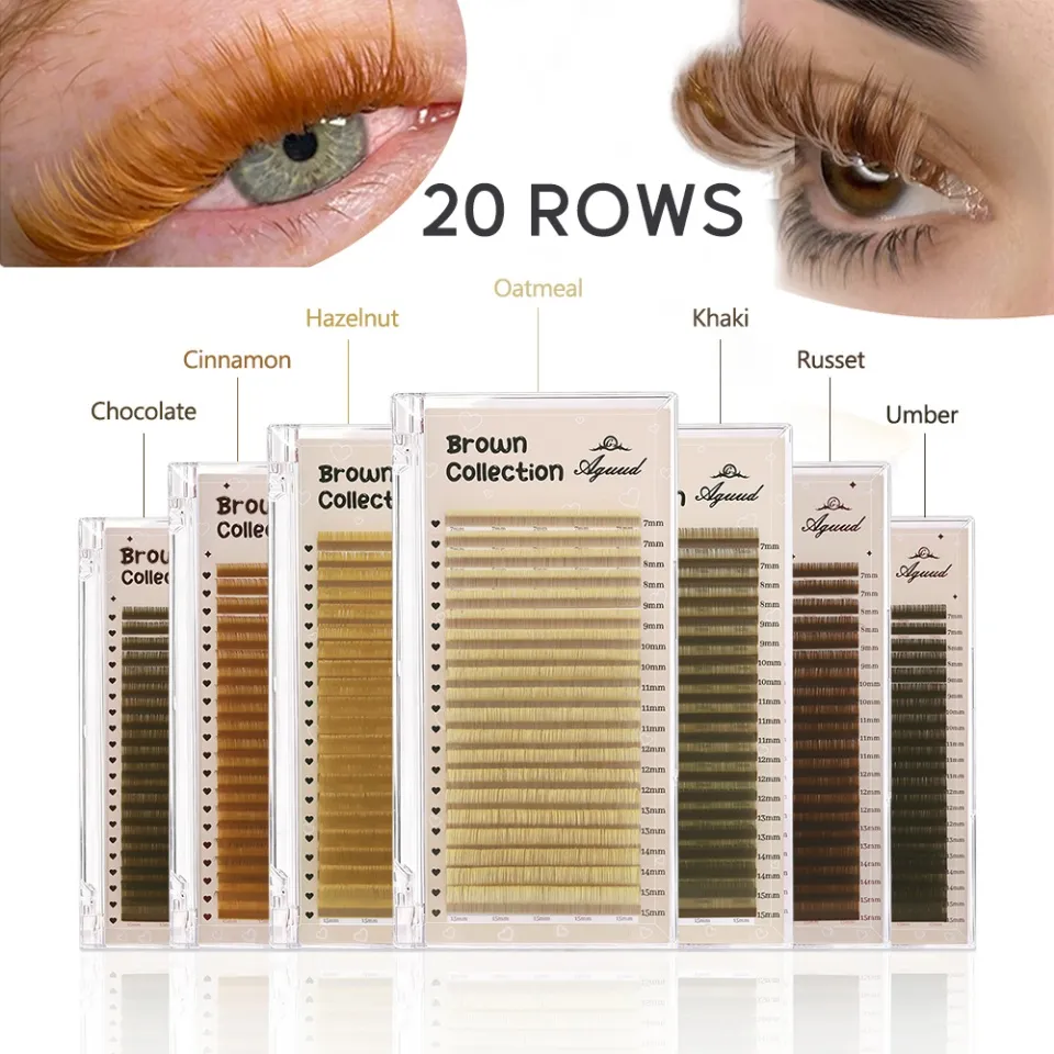 20Rows C CC D Curl Natural Brown Russian Volume Eyelashes 7-15mm Mixed Cashmere Soft Classic Dark Brown Eyelash Extensions — image 7