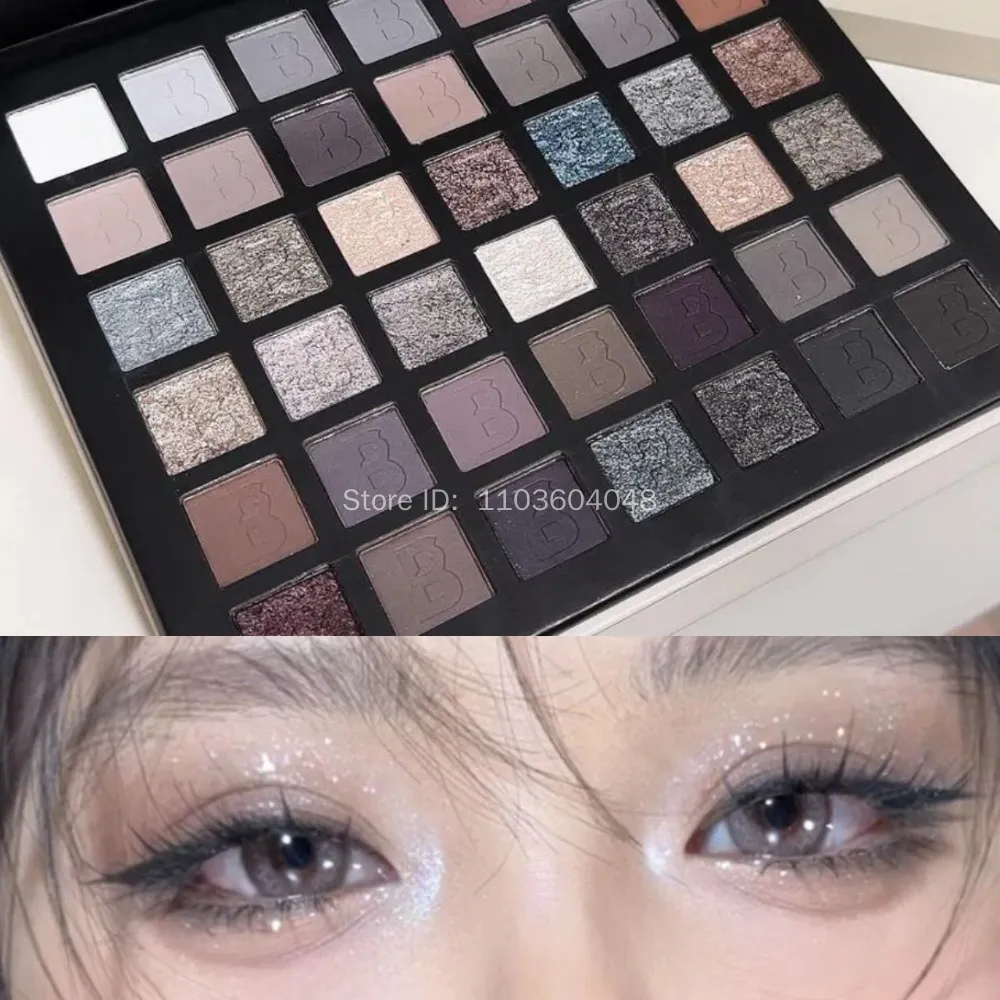 Smoked Eye Shadow Plate Pearlescent Shimmer Eyeshadow Matte Glitter Pigment Waterproof Long Lasting Eye Makeup 42 Colors — image 5