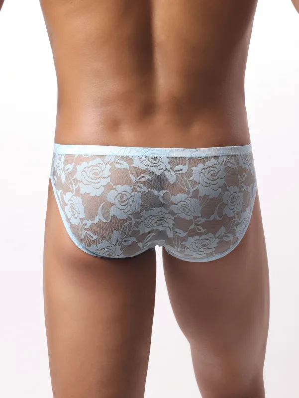 4pcs Sexy Men's Briefs Soft Breathable Lace Underwear Men's Hot Hips Transparent Jockstrap Sexy Colorful Undies Cueca E114 — image 12