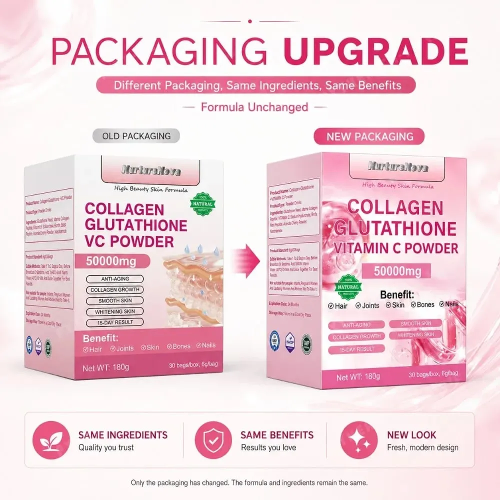 Collagen Peptides Glutathione Vitamin C Powder 30 Sachets Marine Collagen Drink Mix for Beauty Wellness Support Adults 180g — image 7