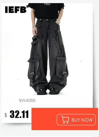 Edgy Men's Splatter Paint Jeans Black White Print Wide Leg Baggy Fit Distressed Streetwear Premium Denim Pants 9X2984 — image 9