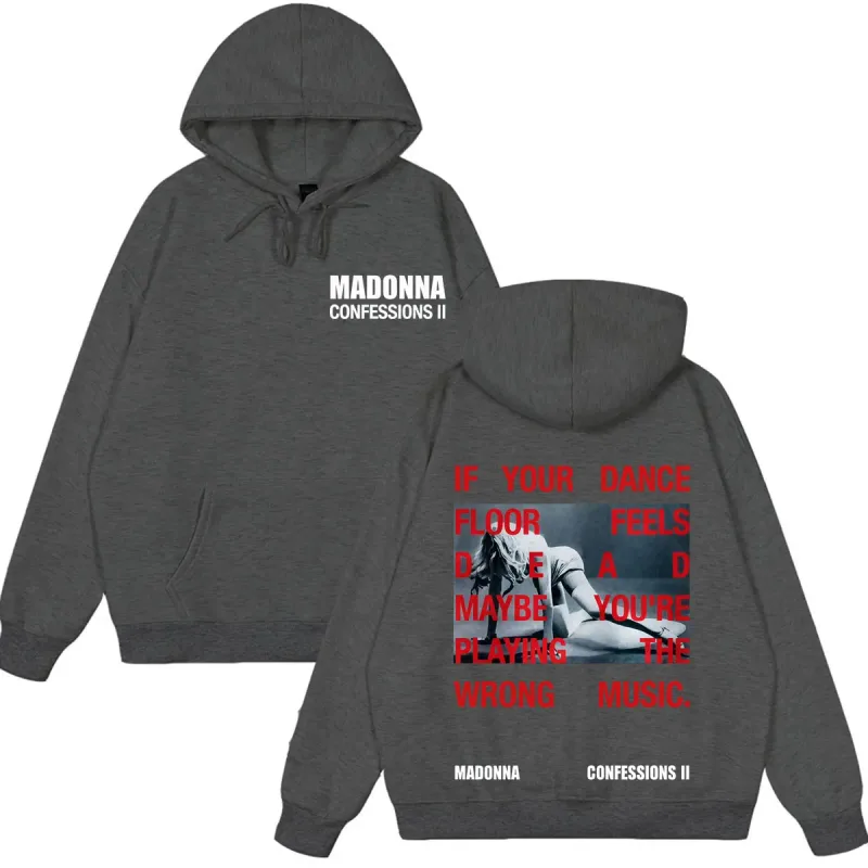 Madonna CONFESSIONS II Album Tour 2026 Print Hoodie Men Women Vintage Sweatshirts Loose Casual Oversized Long Sleeves Pullover — image 5