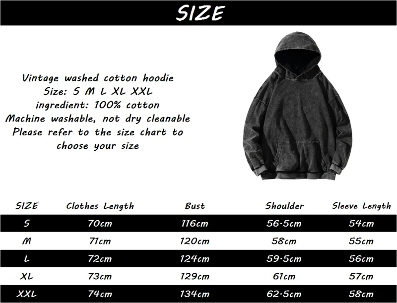 Marin My‑Dress‑Up Darling Anime Retro Hoodies Y2k Gothic Washed Streetwear Men Women Long Sleeves Oversized Cotton Hooded Tops — image 6