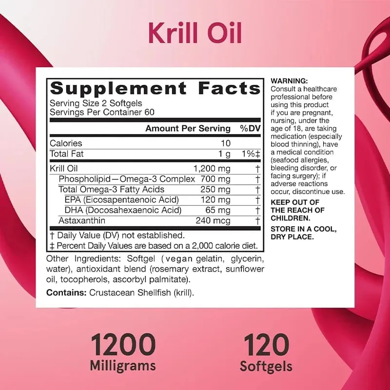 Krill Oil – Phospholipid Omega-3 Complex with Astaxanthin – Supports Lipid Management Metabolism Brain & Heart Health EPA/DHA — image 7