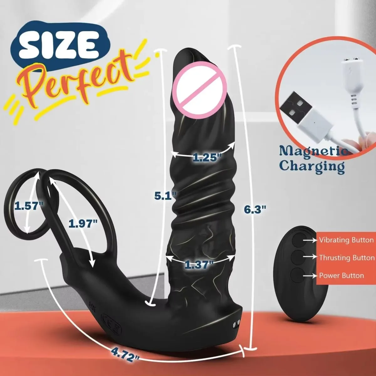 Bluetooth APP Vibrator Dildo Prostate Massager Thrusting Telescopic Prostate Anal With Cock Ring Sex Toy for Men Couples — image 5