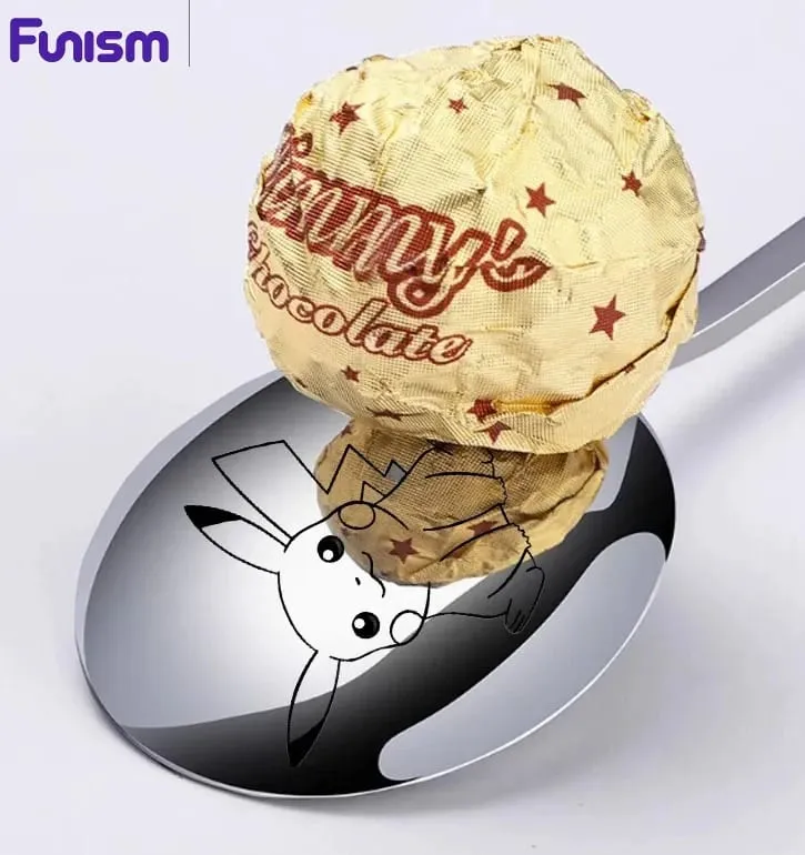 FUNISMPokemon Pikachu Children Spoon Cute Baby Soup Stainless Steel Ladle Home Food for Tableware Spoon Birthday Gifts — image 2