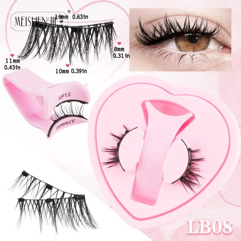 Magnetic Eyelashes 1Pcs No Glue Needed Reusable Natural Look 3D Lashes Easy Apply Soft Magnetic Lashes Kit for Eye Makeup