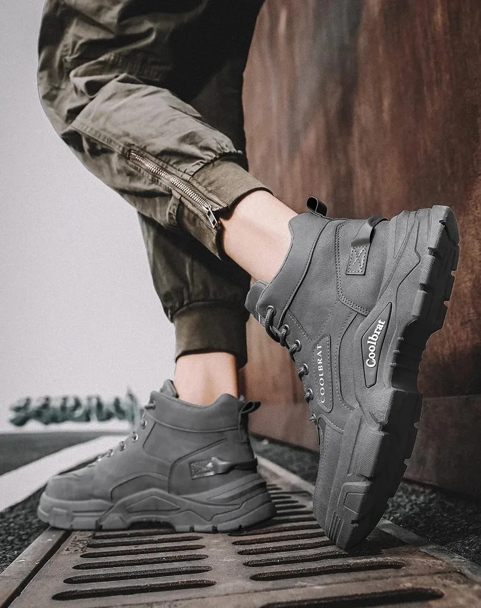 Men‘s Casual Sneakers High Quality Comfortable High Top Ankle Boots Chelsea Fashion Cowboy Work Shoes Trendy Versatiled Hombres — image 8