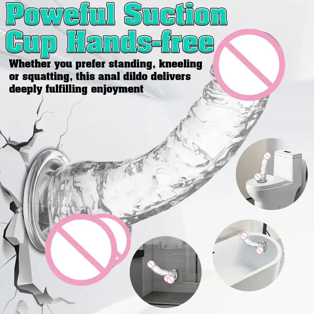 Different Sizes Transparent Soft Jelly Dildo Realistic Fake Dick Penis with Suction Cup G Spot Vagina Massage Sex Toy for Women — image 2