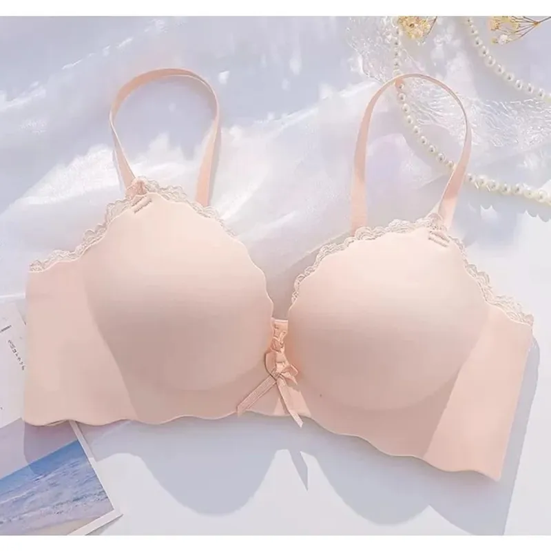 Wireless Seamless AA Cup Push‑up Bra Set One‑piece Padded Lingerie Suit For Small Flat Chest Ladies Soft Daily Underwear Kit — image 9