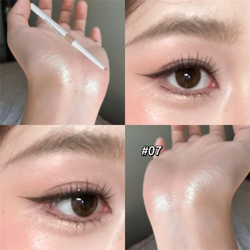Double-ended Ultra-fine Gel Eyeliner Pencil Pink Brown Under Highlighter Pen Waterproof Matte Aegyosal Lying Silkworm Eye Makeup