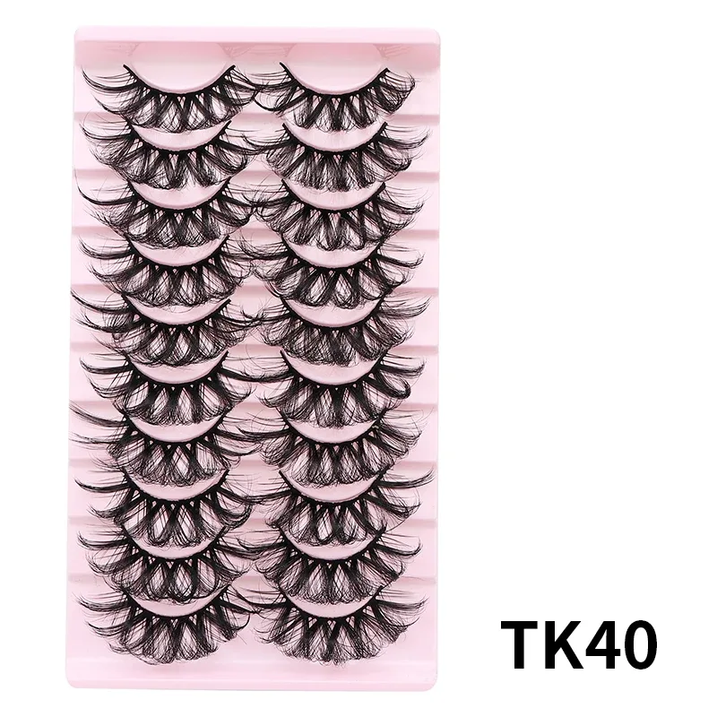 10 párů Russian DD Curl Bulk Fluffy Strip Lashes Přírodní měkké umělé řasy Opakovaně použitelné ručně vyrobené řasy pro každodenní a párty — image 23