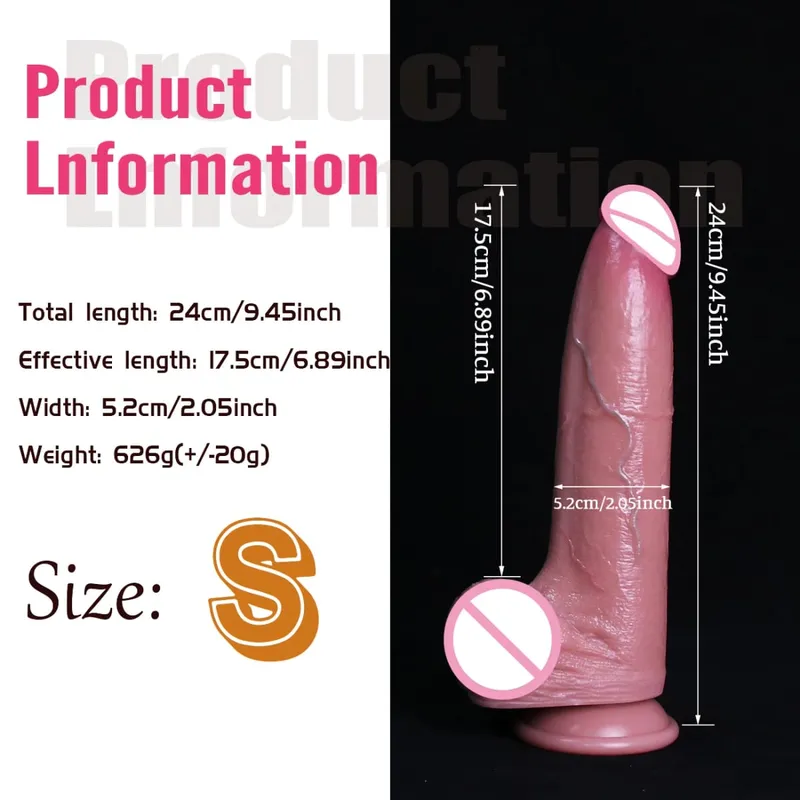 3Sizes Realistic Brown Huge Dildo Soft Thick Fake Penis Double Silicone Long Cock Female Masturbator Suction Cup Anal Sex Toys
