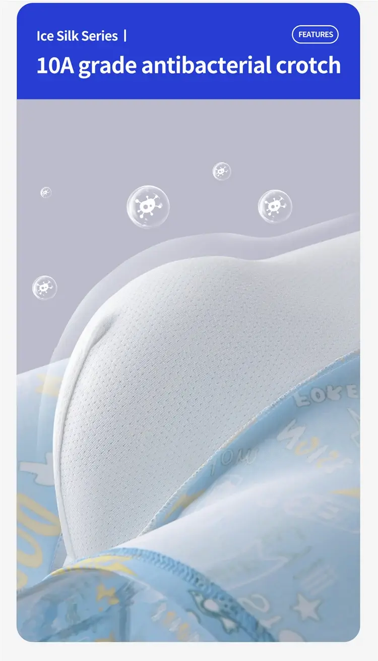 MiiOW 4Pcs Ice Silk Men Boxers 10A Antibacterial Crotch Man Panties Underpants Breathable Cartoon Print Men's Underwear Trunks — image 6