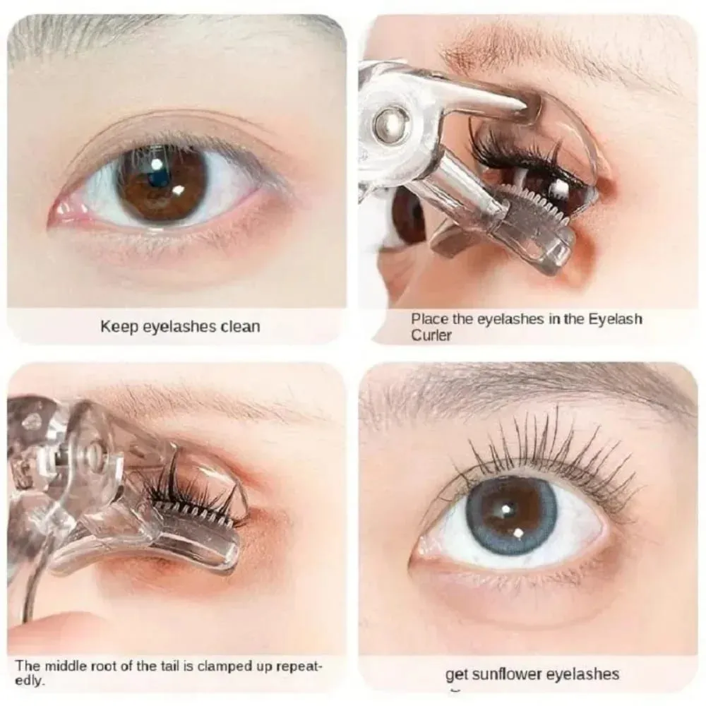 Dual-Type Eyelash Curler with Comb – Wide & Partial Clip Options Waterproof Long-Lasting Natural Curl Unisex Certified