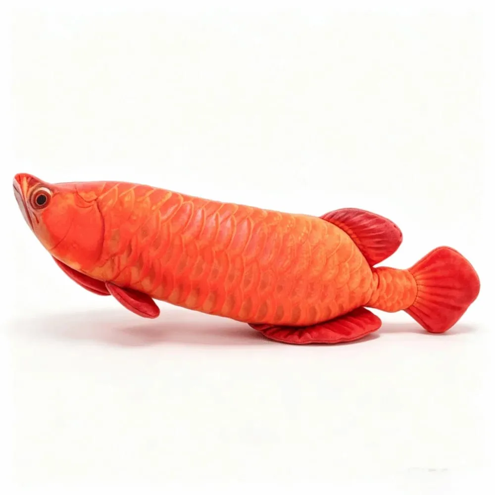 Wonderful Soft Arowana Plush Toys Cute Elongated Body Stuffed Fish Doll Lifelike Fish Plush Pillow Collectible