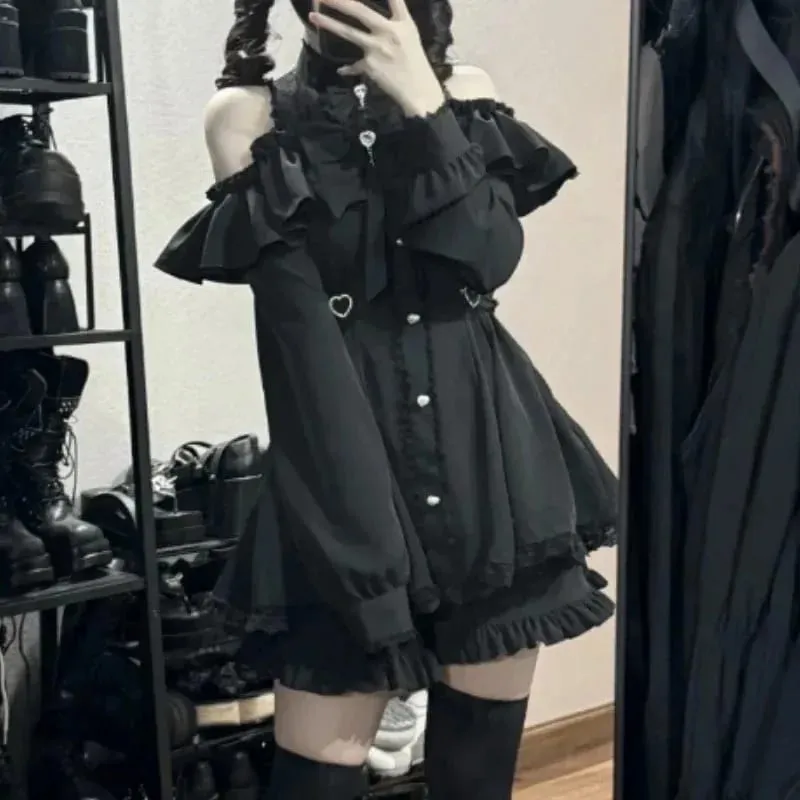 Japanese Style Lolita 2 Piece Set Y2k Mini Skirt Woman Harajuku Sweet Kawaii Print Dress Tops Korean Fashion Elegant Dress — image 7