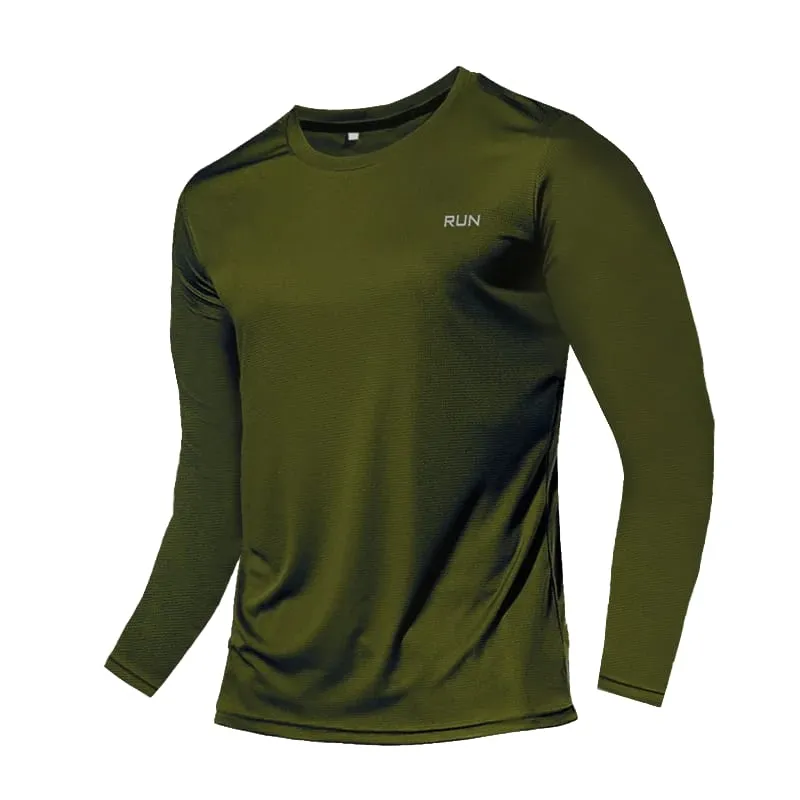Men's Long Sleeve Quick Dry Sports T-Shirt UPF 50+ UV Protection Breathable Running Fishing Outdoor Workout Tee