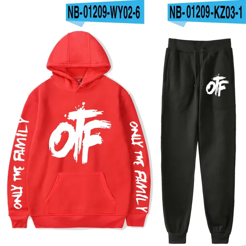 Harajuku Comfortable Funny OTF Letter Print Sweatshirt Sweatpants Suit Men/Women Hoodies+ Trousers Suit Cute 2 Piece Set Clothes — image 14