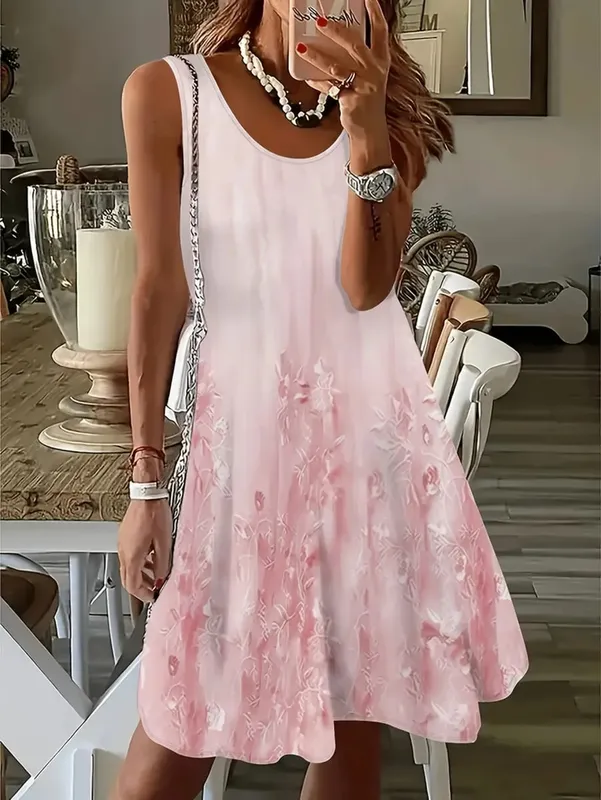 2026 Summer Women's Sleeveless Dresses Knee-Length Round-Neck Dresses Beach and Vacation Casual Dresses Printed Women's Dresses — image 10
