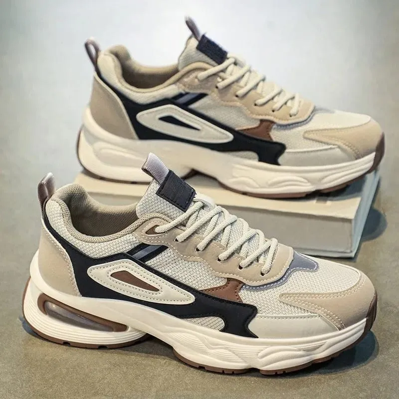 Low-Top Casual Shoes for Men Slip-Resistant Wear-Resistant Comfortable Mesh Breathable Chunky Retro Sneakers — image 1