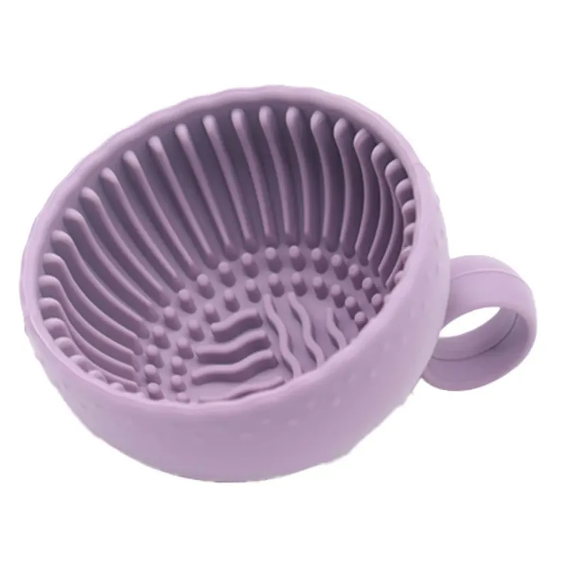 Brush Cleaning Bowl with Brush Cleaning Silicone Makeup Brush Cleaning Bowl for Eyebrows Powder Blusher Face and Eye Brushes