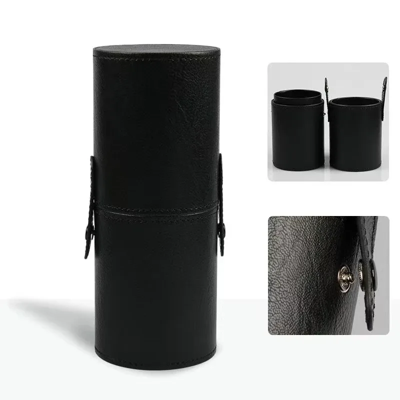 PU Leather Makeup Brush Bucket Portable Travel Cosmetic Bag Multi-Function Dust-Proof Waterproof Makeup Brush Cylinder — image 8
