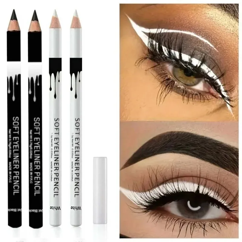 1/12pcs White Eyeliner Makeup Lasting Smooth Easy To Wear Eyes Brightener Waterproof Fashion Eyes Liner Pencils Eye Makeup Tools