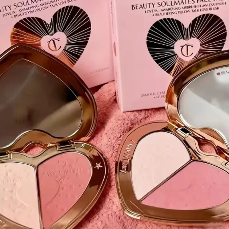 Nuevo CT naturaleza fácil de colorear paisaje estético sombra de ojos Starlight rosa luz suave disco Bicolor dos colores corazón rubor cosméticos — image 4