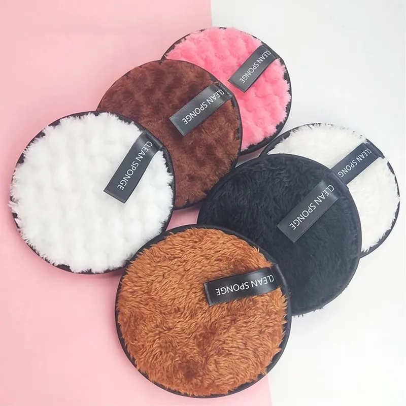Washable Reusable Cloth Facial Cleansing Rounds Pads Makeup Removers Private Label Cleanser Sponge